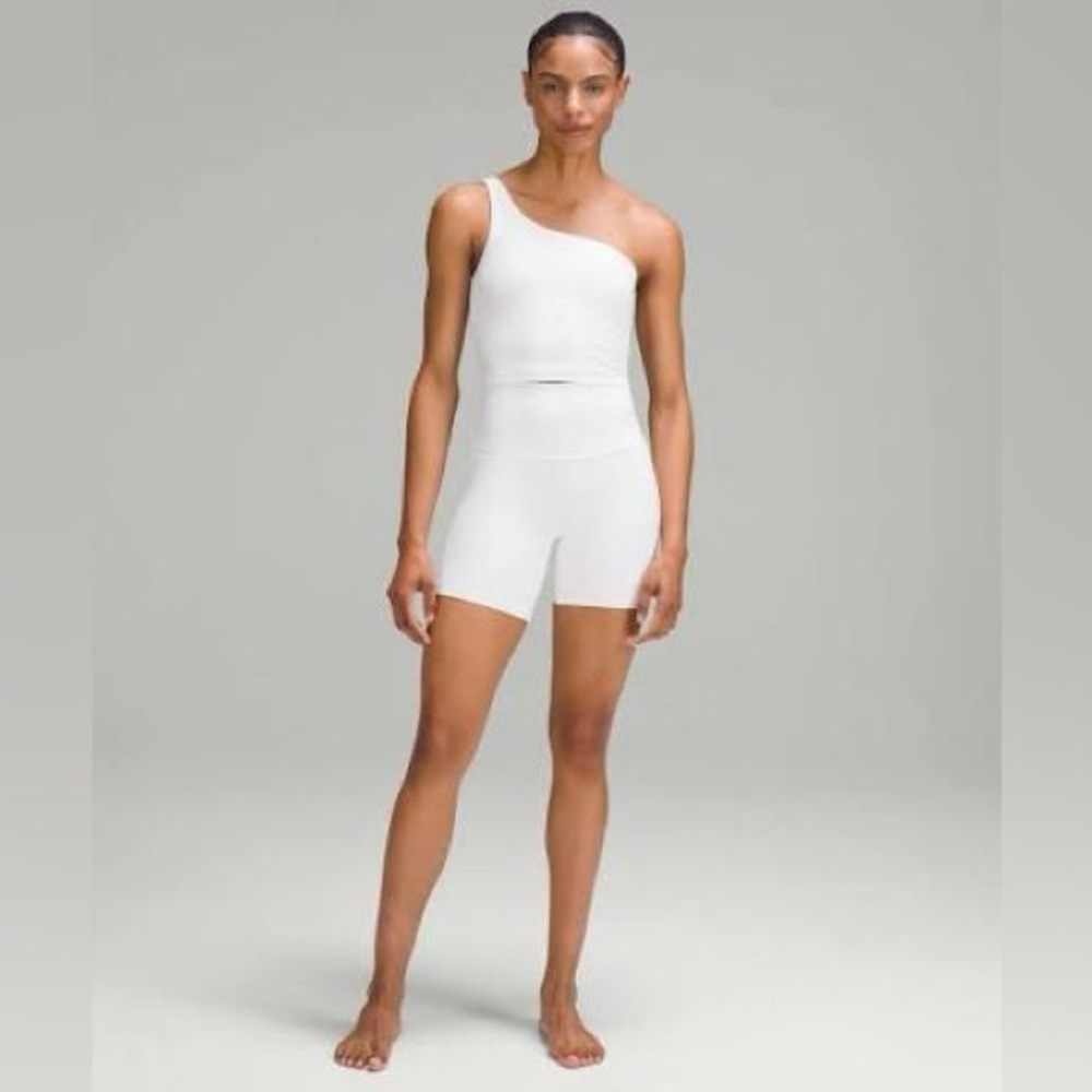 Lululemon Ribbed Nulu Asymmetrical Yoga Tank Top in White Size 2 - Picture 10 of 12